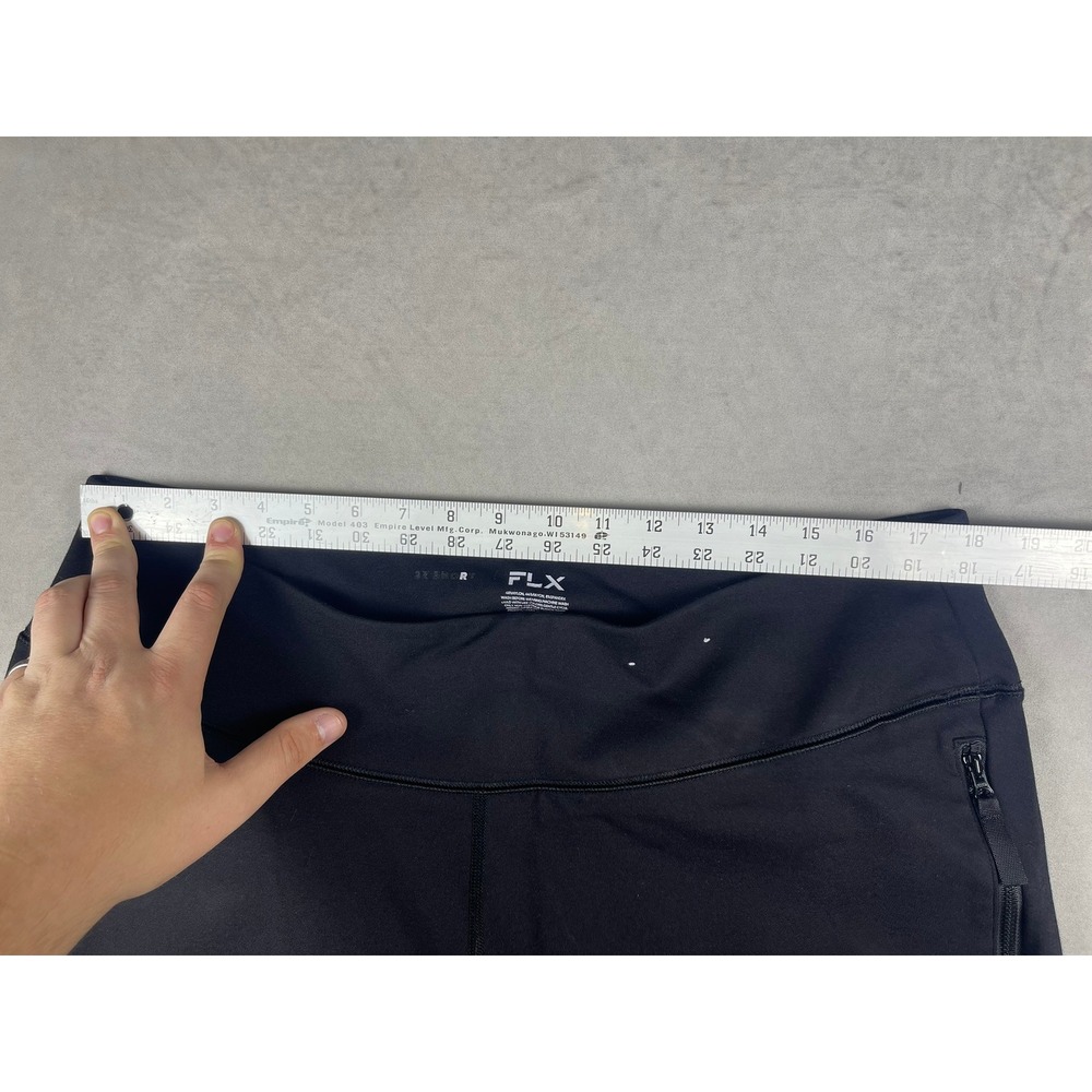 FLX Mens Black Athletic Pants 2X-Short Zip Pockets Stretch Athleisure Activewear - Picture 4 of 7